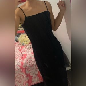 Black long evening dress